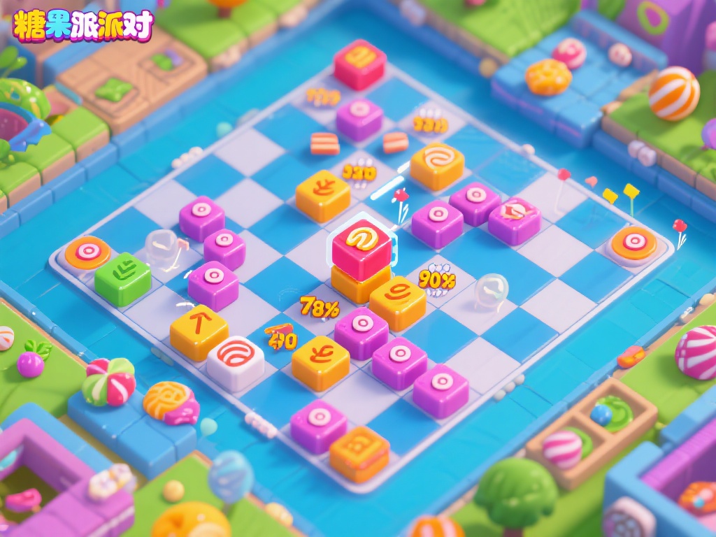 在糖果派对的游戏中，每个关卡都具有独特的布局设计。