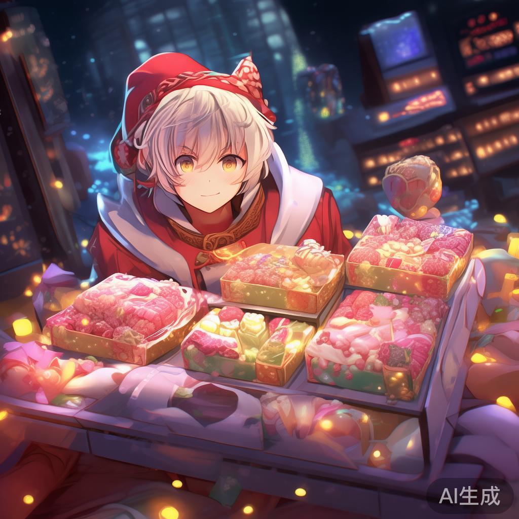 香肠派对中的甜蜜祝福：糖果带来的幸福与快乐时光 