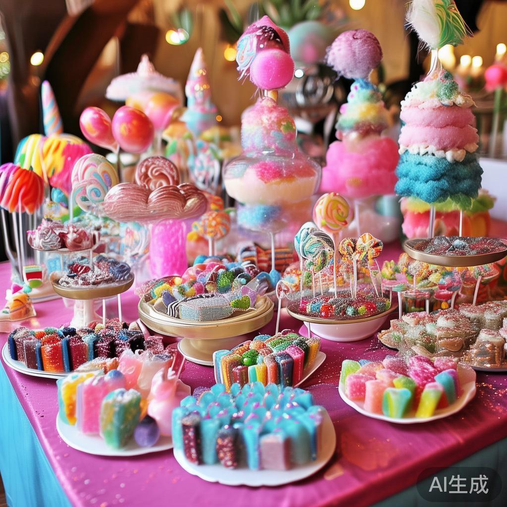 在这场盛典上，各式各样的糖果成为焦点：闪耀着色彩的